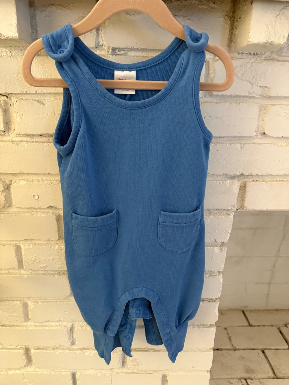 Hanna Andersson Slate Blue Sleeveless Romper Sleep Sack